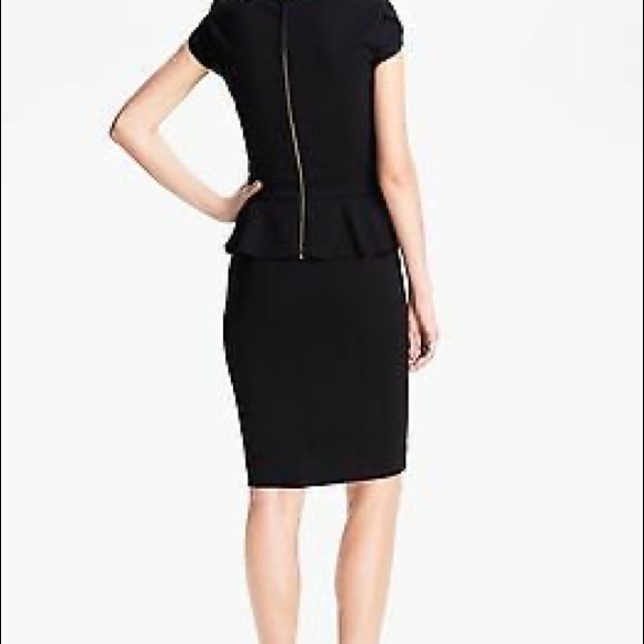 Rebecca Taylor Black Peplum Dress SZ 4 - Picture 9 of 9